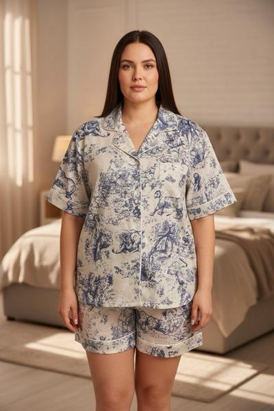 Пижама Trikotag (3XL-5XL) T329 blue (лето)