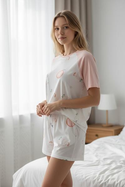 Пижама Trikotag (L-2XL) T408 white (лето)