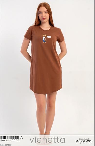 Ночнушка Trikotag (M-2XL) T436 brown (лето)