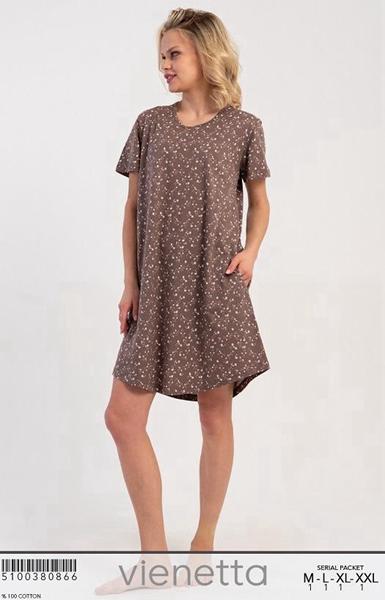 Ночнушка Trikotag (M-2XL) T440 brown (лето)