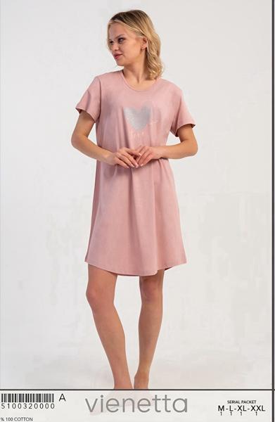 Ночнушка Trikotag (M-2XL) T442 pink (лето)