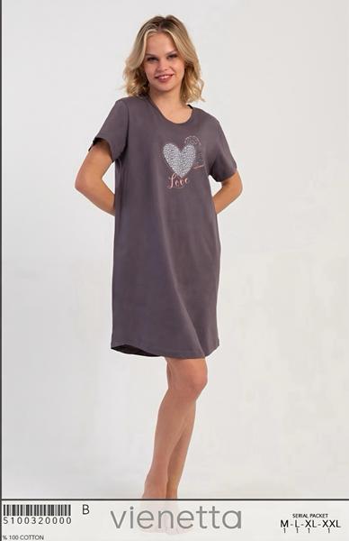 Ночнушка Trikotag (M-2XL) T443 d.grey (лето)