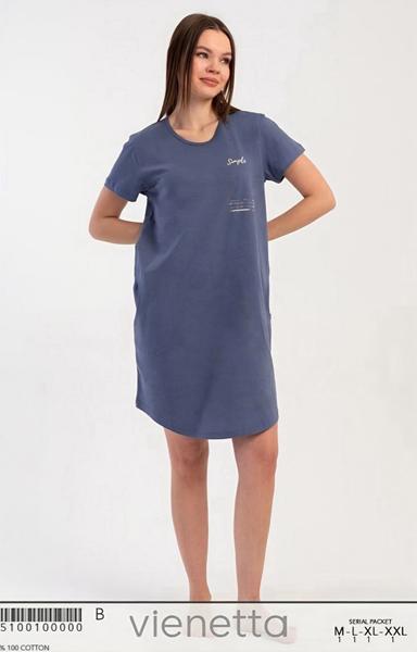 Ночнушка Trikotag (M-2XL) T445 blue (лето)