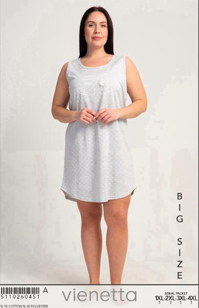 Ночнушка Trikotag (XL-4XL) T451 l.grey (лето)