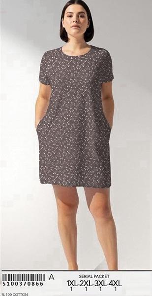 Ночнушка Trikotag (XL-4XL) T454 brown (лето)