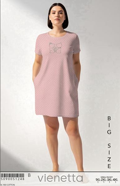 Ночнушка Trikotag (XL-4XL) T463 pink (лето)