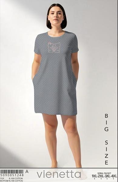 Ночнушка Trikotag (XL-4XL) T464 grey (лето)