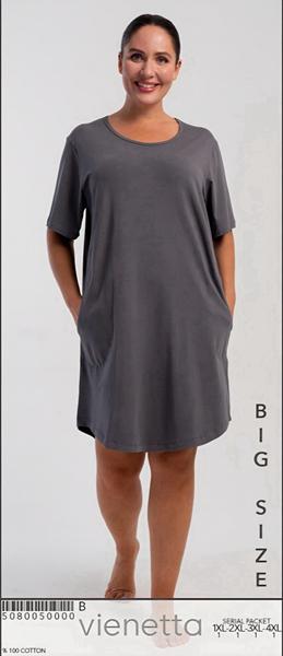 Ночнушка Trikotag (XL-4XL) T466 d.grey (лето)