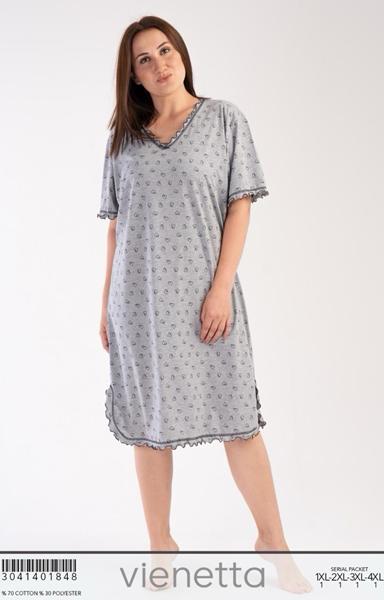Ночнушка Trikotag (XL-4XL) T468 l.grey (лето)