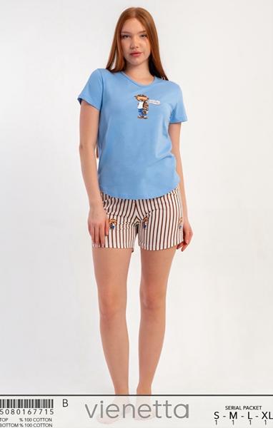 Пижама Trikotag (S-XL) T497 l.blue (лето)