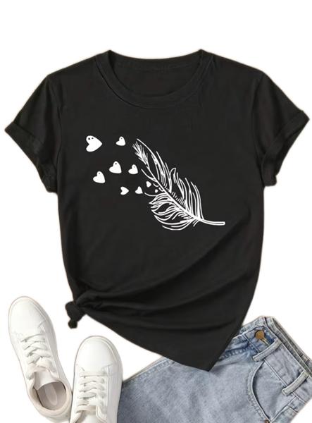 Футболка ALIA (M-3XL) AL12 black (лето)