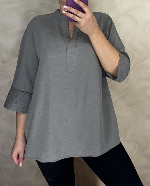 Блузка LeVisha (52-60) 26104 grey (деми)