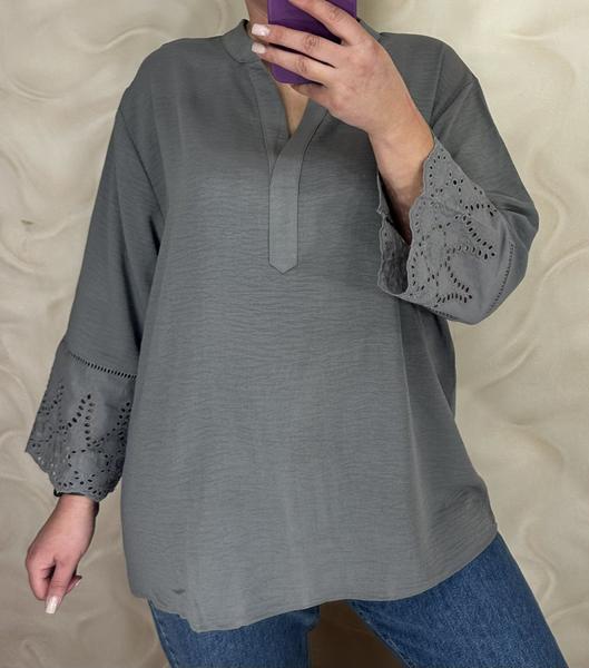 Блузка LeVisha (50-54) 26106 d.grey (деми)