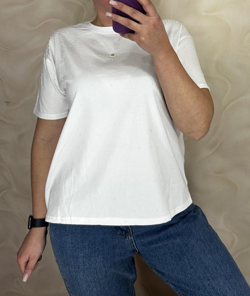 Футболка LeVisha (M-XL) 26108 white (лето)