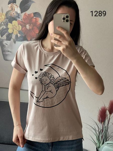 Футболка FSN (42-48) 1289 beige (лето)