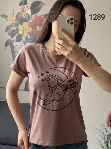 Футболка FSN (42-48) 1289 brown (лето)