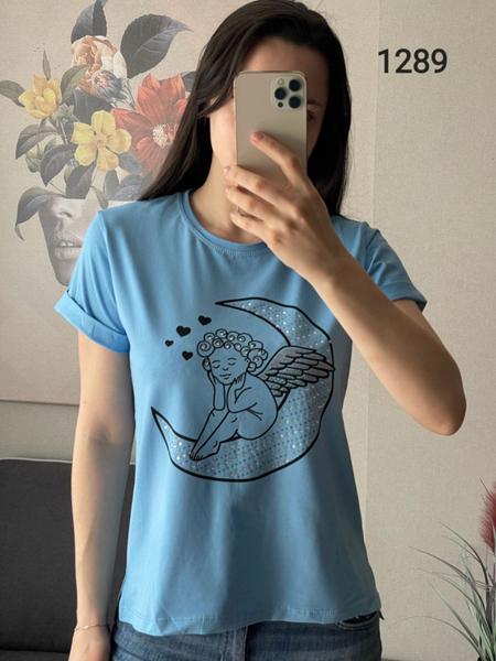 Футболка FSN (42-48) 1289 l.blue (лето)