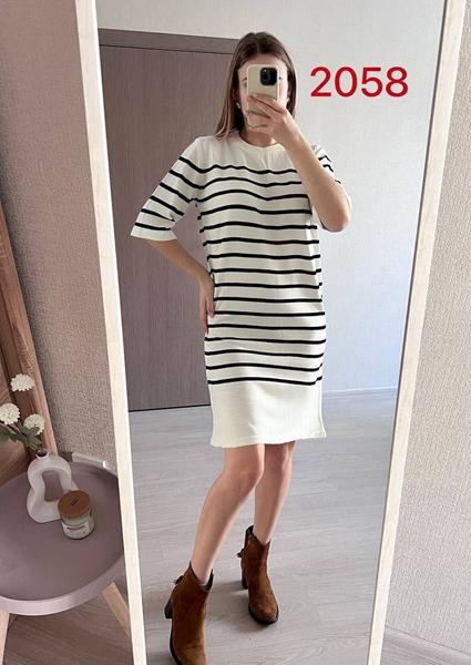 Платье FSN (44-48) 2058 white-black (деми)