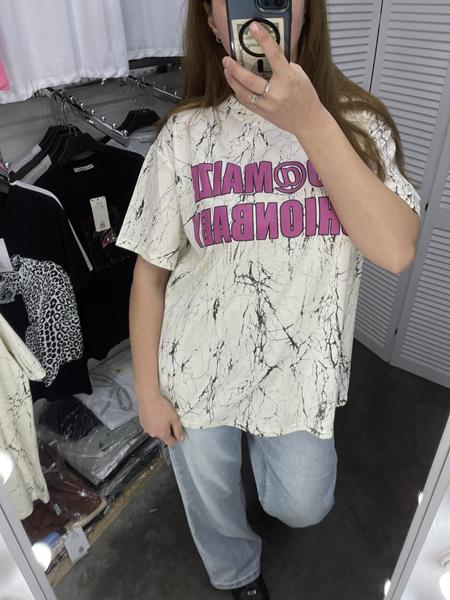 Футболка Karon (one size) 6133 white-pink (лето)