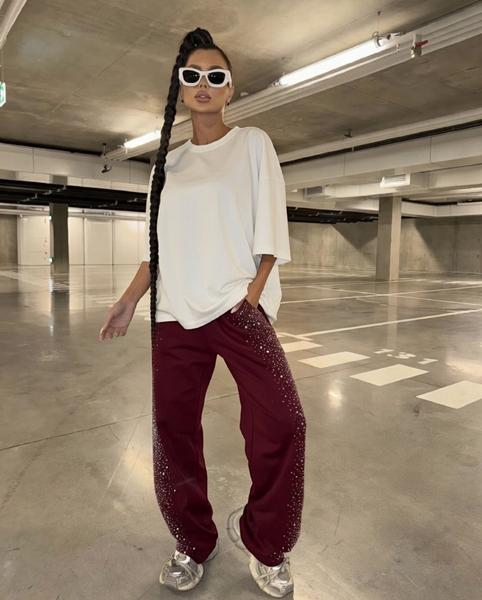 Штаны спорт Karon (S-L) 7164 wine (деми)