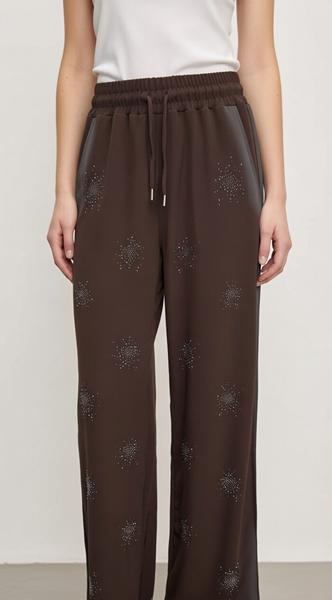 Штаны спорт Karon (S-L) 7217 brown (деми)