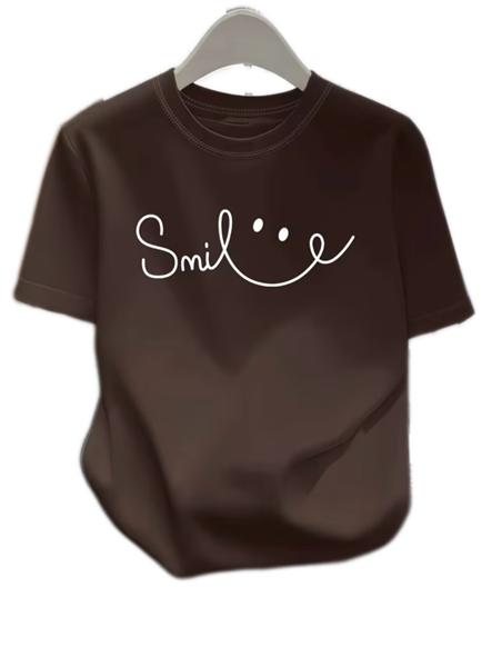 Футболка ALIA (M-3XL) AL14 brown (лето)