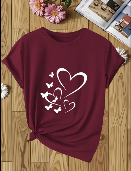 Футболка ALIA (M-3XL) AL17 wine (лето)