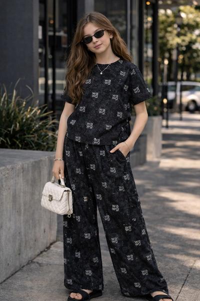 Костюм спорт SunnyTot (120-160) 011B30 black (деми)