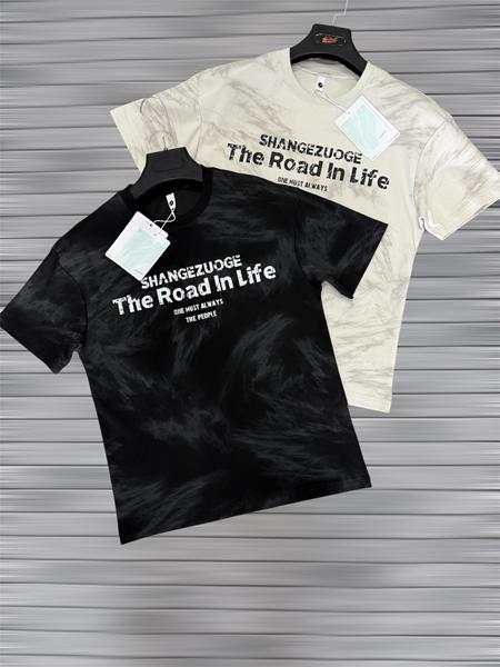 Футболка F.T.H (L-4XL) F1035 black (лето)