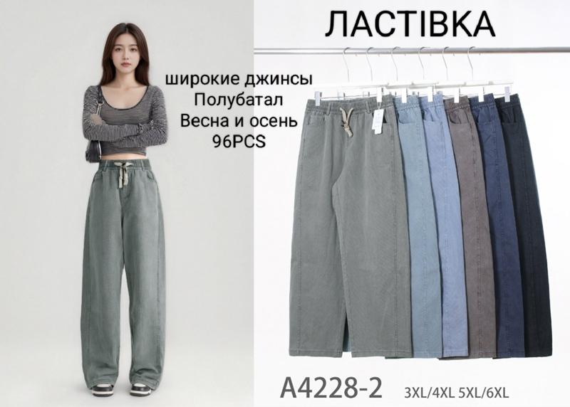 Джинсы Kenalin (3XL-6XL) 4228-2 mix (деми)