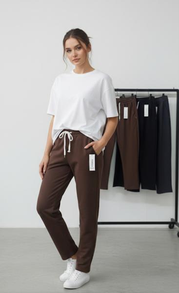 Штаны спорт Kenalin (3XL-6XL) 4962 brown (деми)