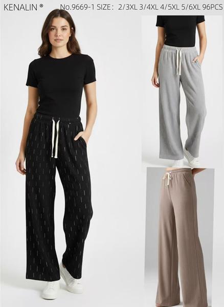 Штаны спорт Kenalin (2XL-6XL) 9669-1 black (деми)