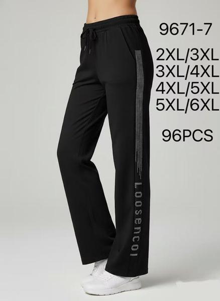 Штаны спорт Kenalin (2XL-6XL) 9671-7 black (деми)