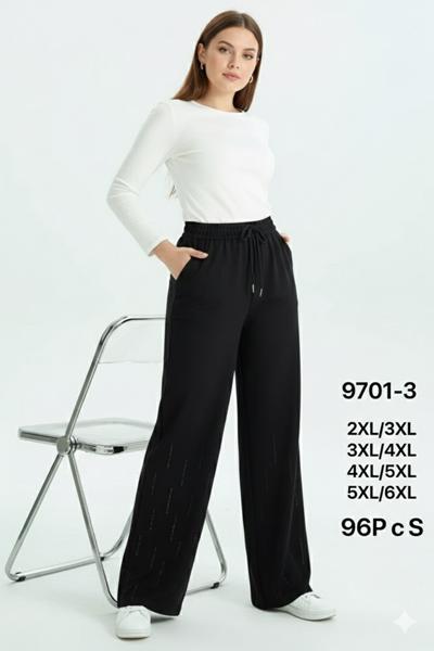 Штаны спорт Kenalin (2XL-6XL) 9701-3 black (деми)