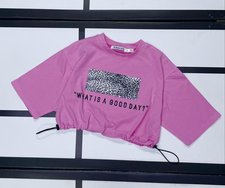 Топ Kosmy (128-152) 522 pink-black (лето)