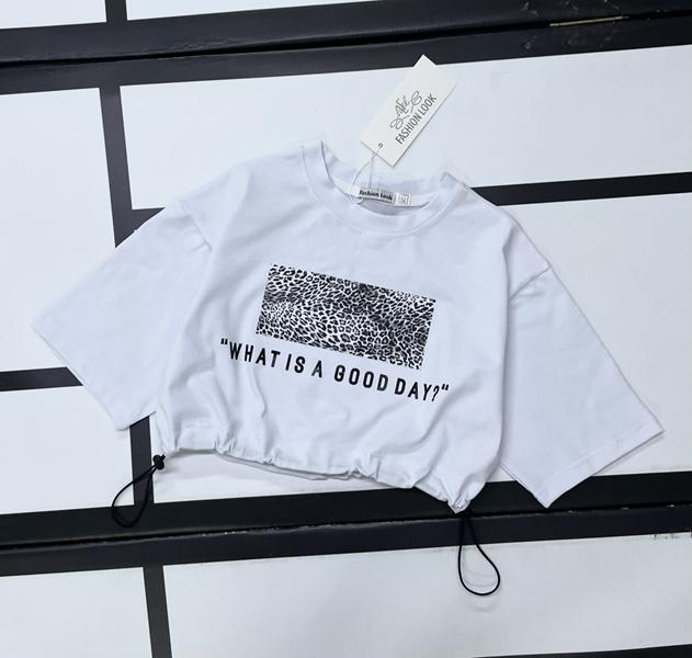 Топ Kosmy (128-152) 522 white-black (лето)