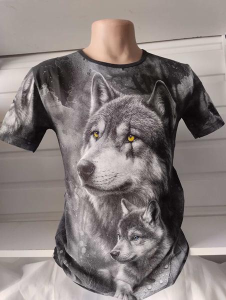 Футболка Panda (M-2XL) 1544 black (лето)