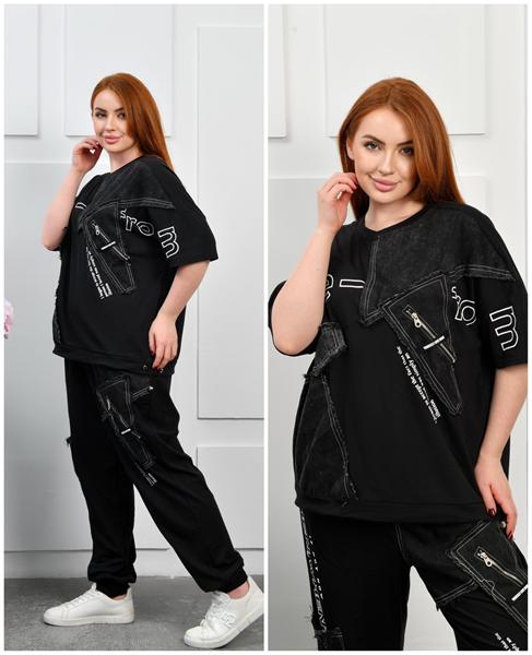 Костюм спорт Saint Wish (52-56) 52001 black (лето)