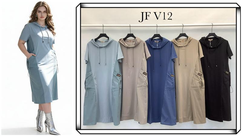 Платье Immei (XL-4XL) JFV12 black (лето)
