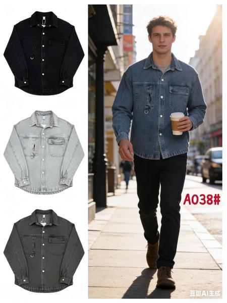 Рубашка Lina (M-3XL) A038 blue (деми)