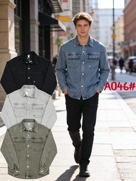 Рубашка Lina (M-3XL) A046 grey (деми)