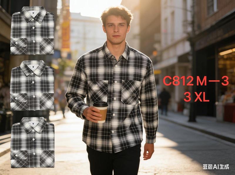 Рубашка Lina (M-3XL) C812 l.grey (деми)