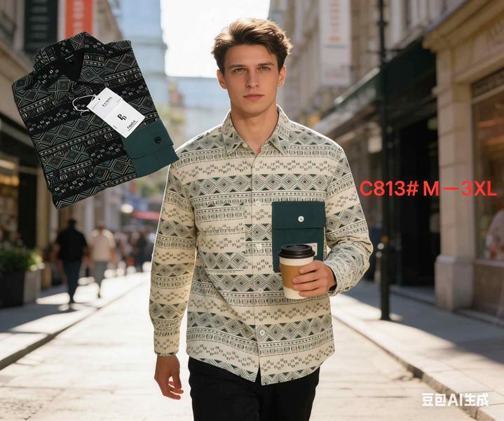 Рубашка Lina (M-3XL) C813 black (деми)