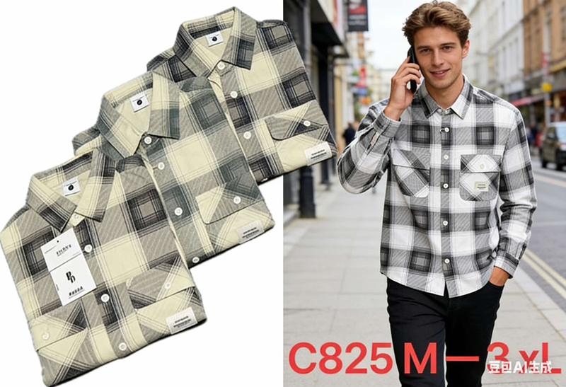 Рубашка Lina (M-3XL) C825 beige-grey (деми)