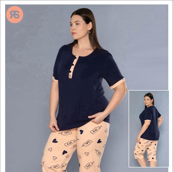 Пижама Trikotag (2XL-4XL) 7163 navy (лето)