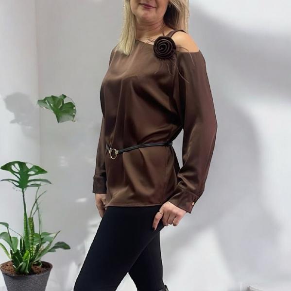 Блузка Nefertiti (M-XL) 1645 brown (деми)