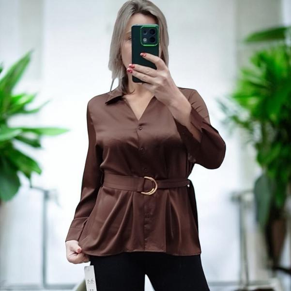 Блузка Nefertiti (M-XL) 1661 brown (деми)