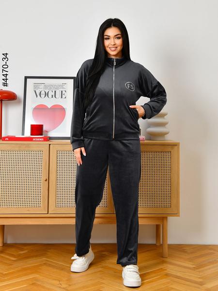 Костюм спорт OdesaOpt (48-52) 4470-34 d.grey (деми)