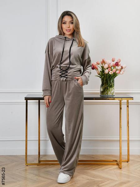 Костюм спорт OdesaOpt (44-50) 7565-23 beige (деми)