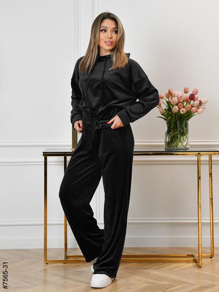 Костюм спорт OdesaOpt (44-50) 7565-31 black (деми)